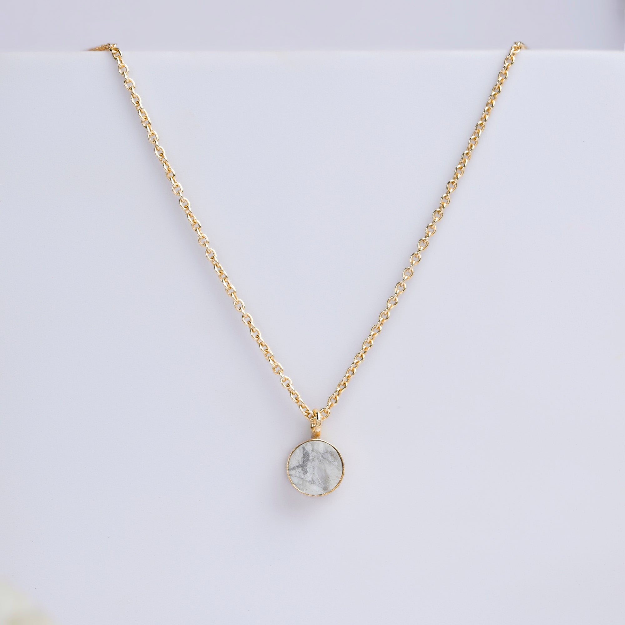 cancer zodiac pendant necklace howlite birthstone charm