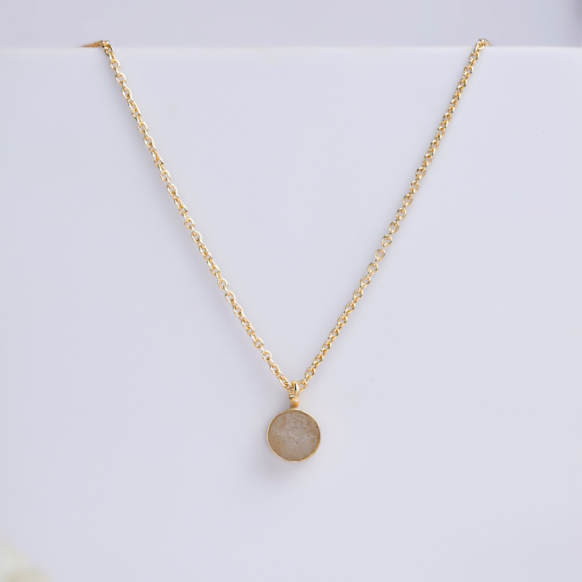 capricorn zodiac pendant necklace milky quartz birthstone charm