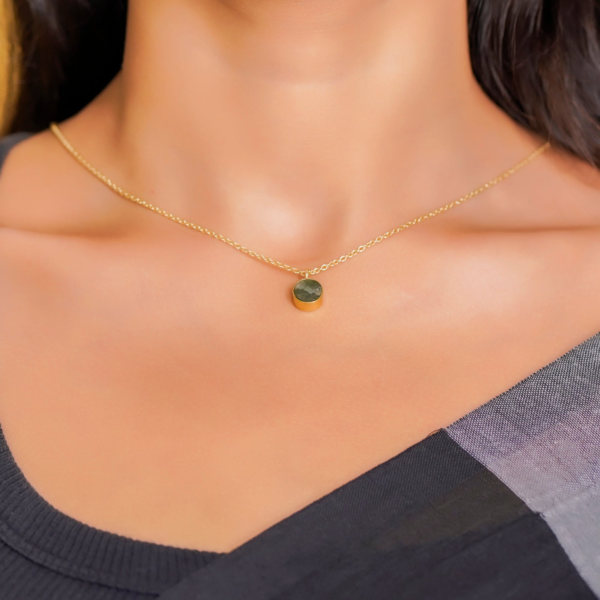 gemini zodiac pendant necklace green aventurine birthstone charm