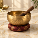 Brass singing bowl, decorative artwork