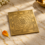 Brass yantra plate, decorative artwork