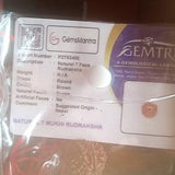Customer photo: Rudraksha with its lab report card