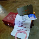 Customer photo: Rose Quartz bracelet with GemsMantra box, pouch and report card