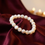 Mother of Pearl Bracelet on maroon silk - GemsMantra