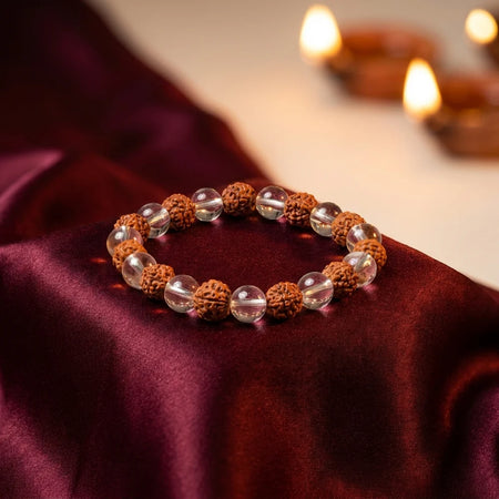 Rudraksha Bracelet with Crystal for Men – Positive Energy