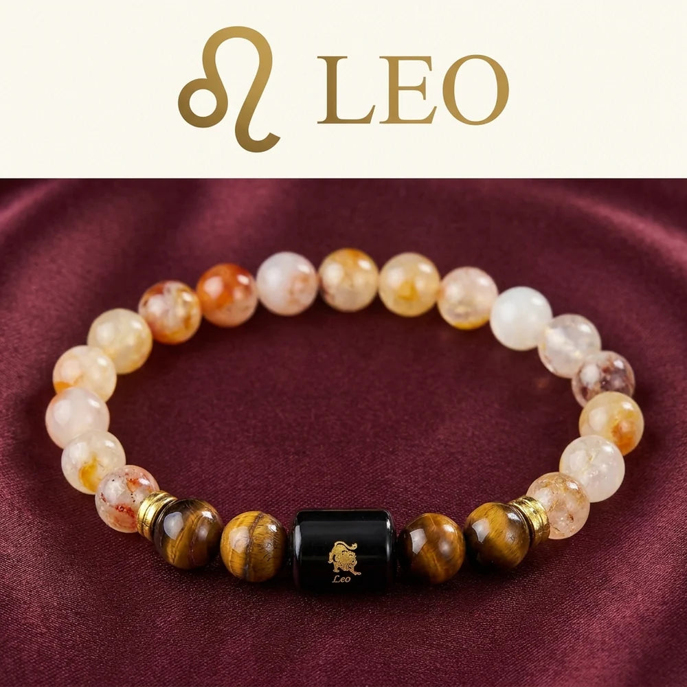 Leo (सिंह राशि) Bracelet – Citrine & Tiger Eye