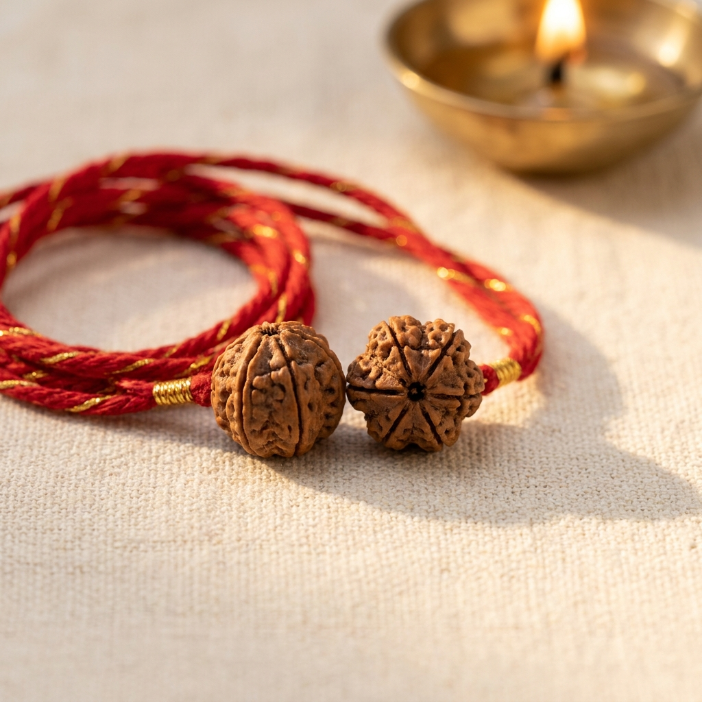 6 & 7 Mukhi Rudraksha Pair (Nepali) together