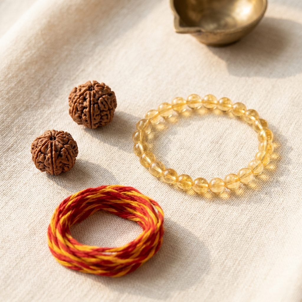 Complete Abundance Kit — 5 & 7 Mukhi Rudraksha + Citrine Bracelet together
