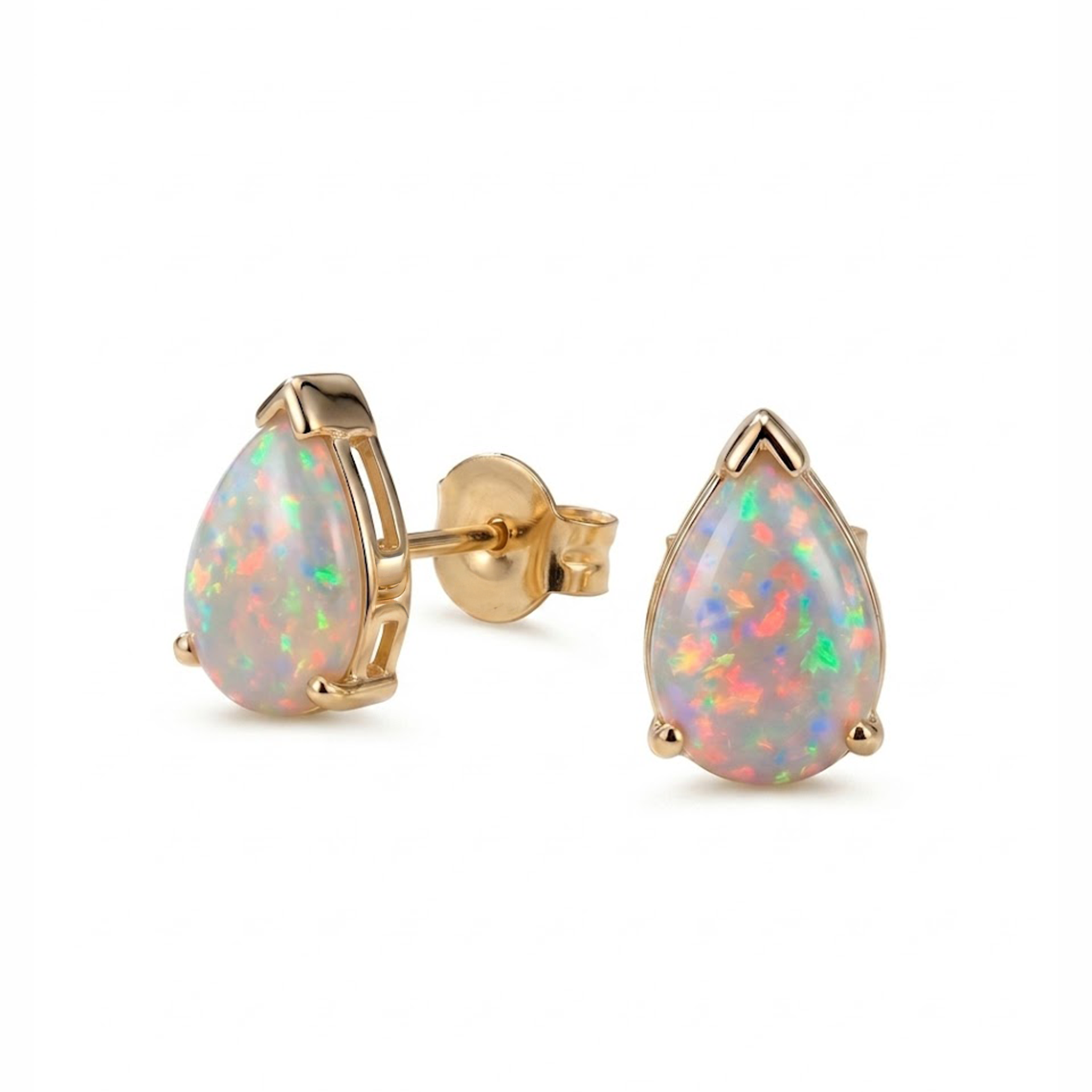 Cushion Blue Opal Hinged Clip Drop Earrings