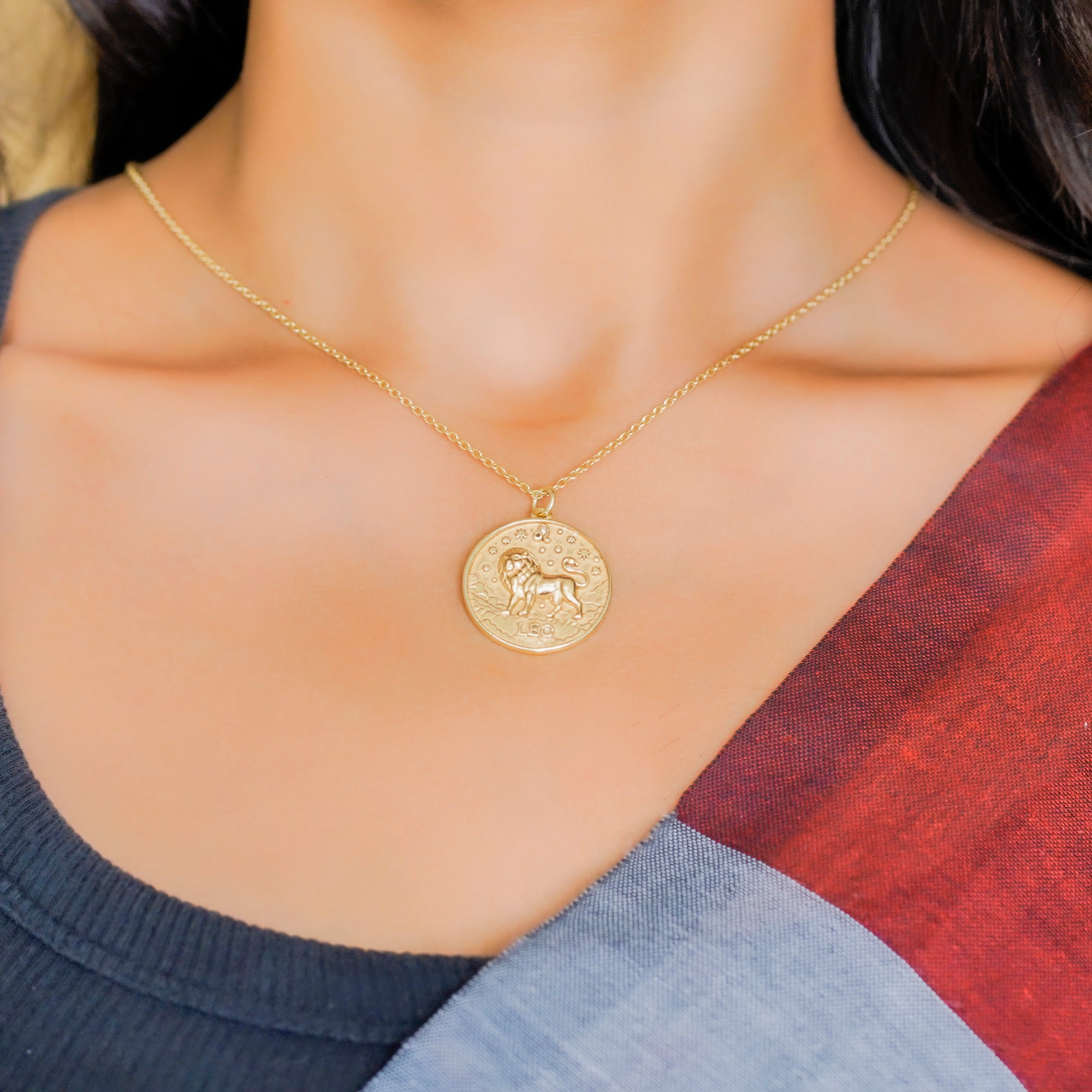 leo zodiac pendant necklace tiger eye birthstone charm