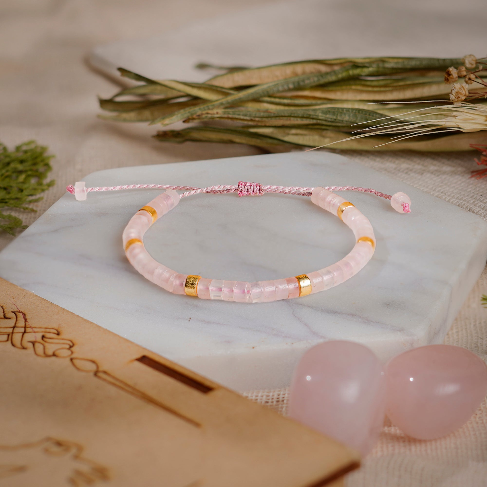 natural rose quartz bracelet for love compassion emotional healing