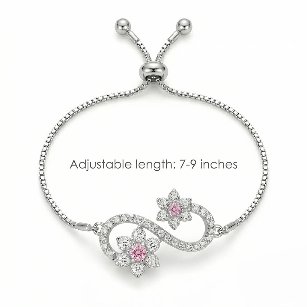 Infinity Flower Silver Bracelet