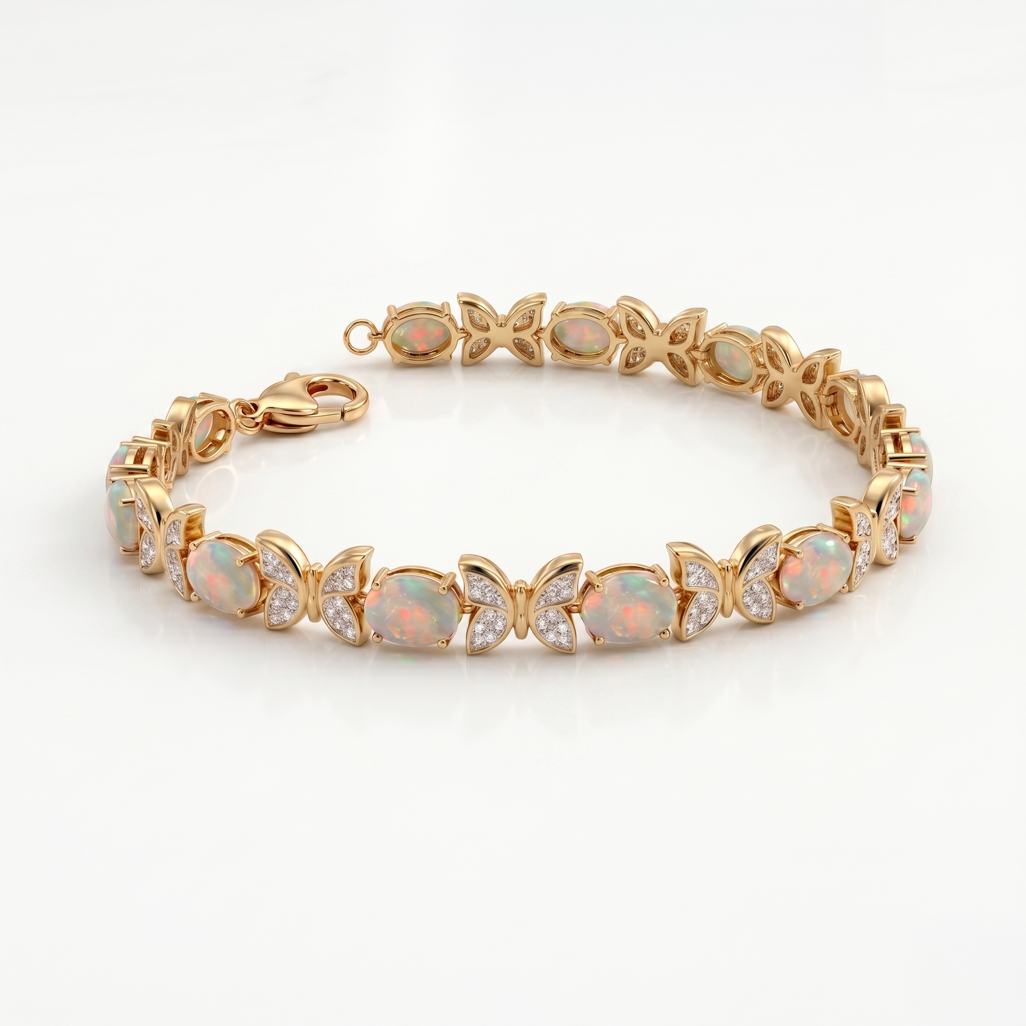 Women's 9KT Gold Opal Butterfly Bracelet
