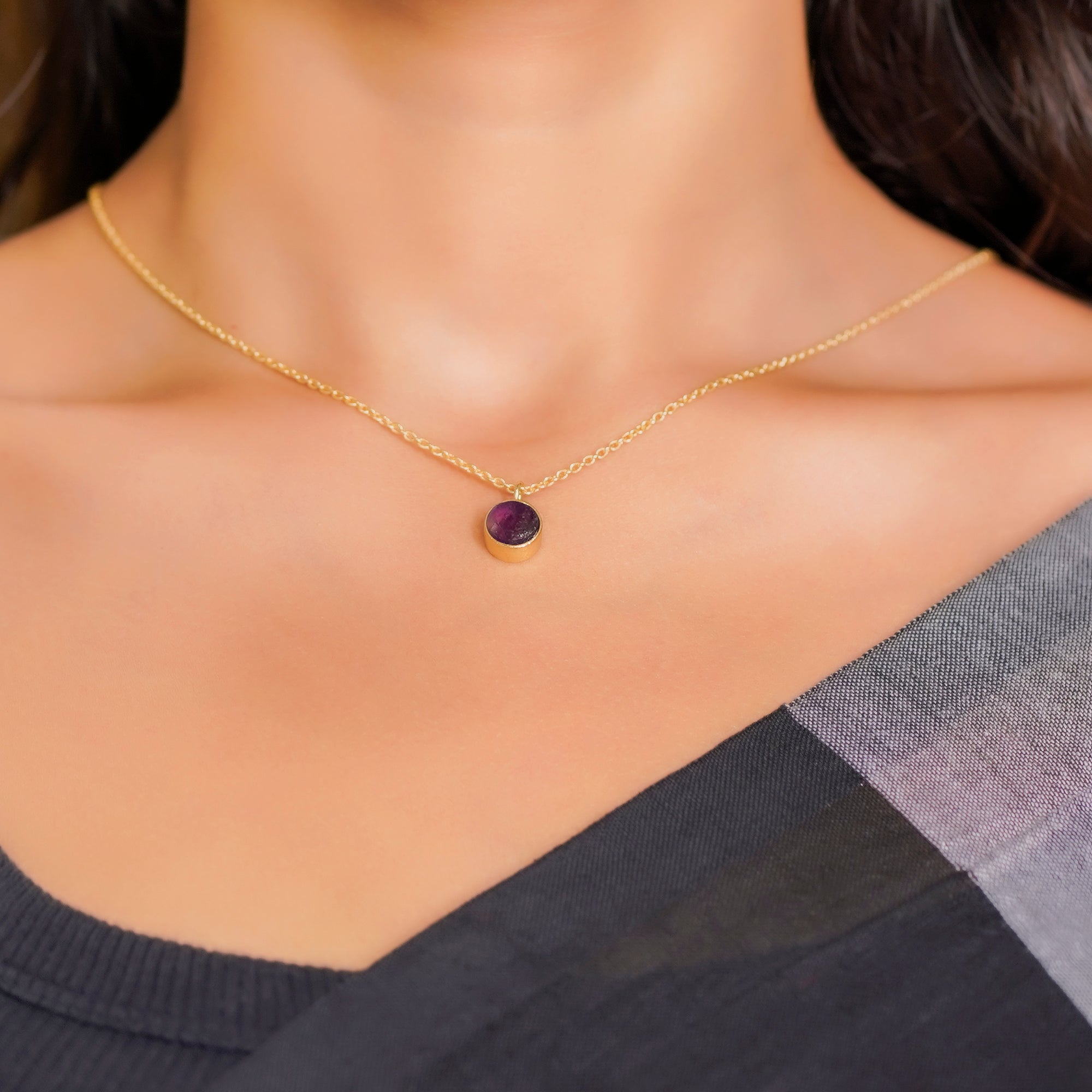 pisces zodiac pendant necklace amethyst birthstone charm