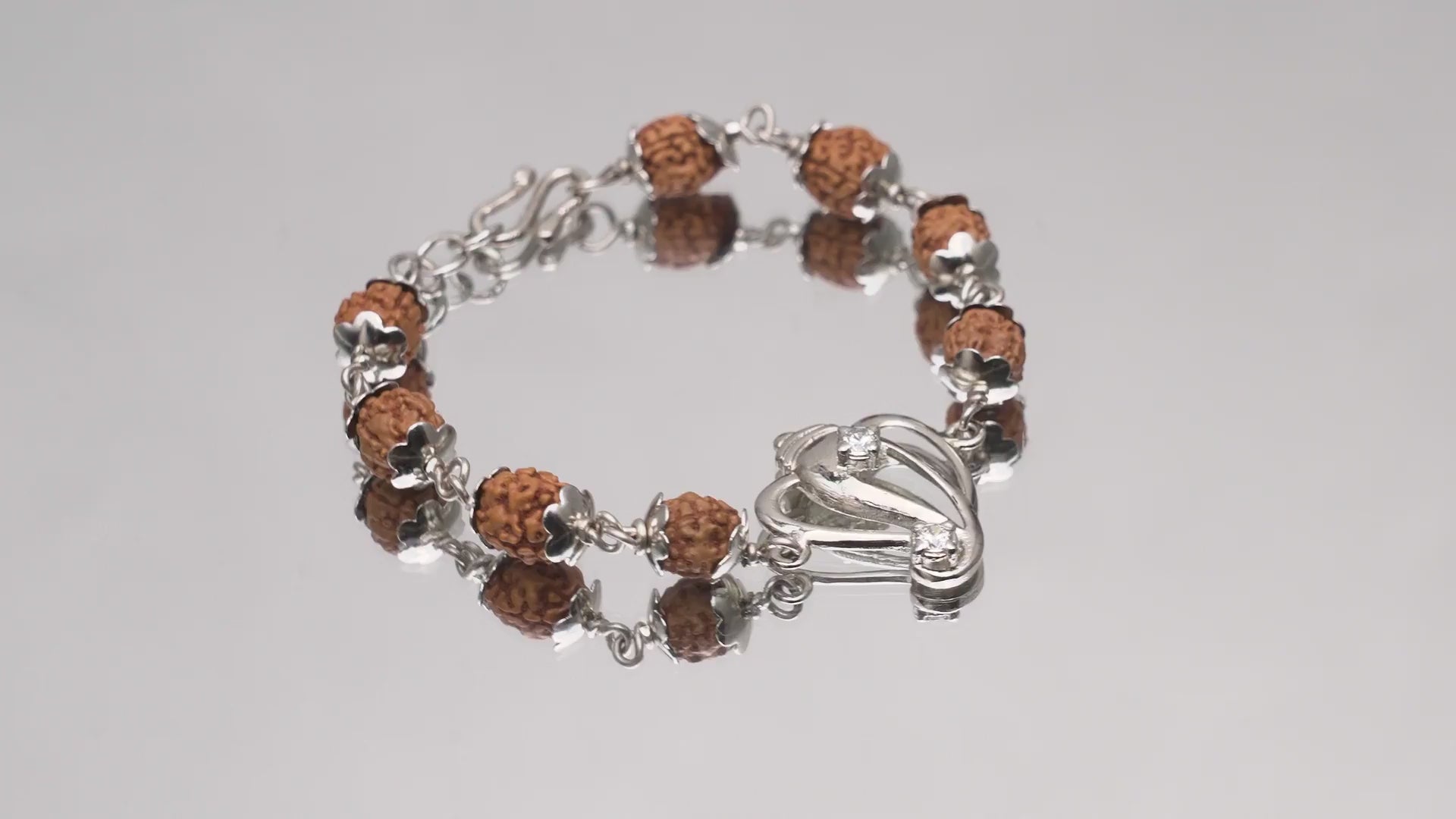 Original 5 Mukhi Rudraksha Silver Ganesh Bracelet for Kids – 4 Beads