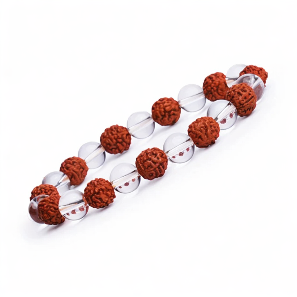 Rudraksha Bracelet with Crystal for Men – Positive Energy