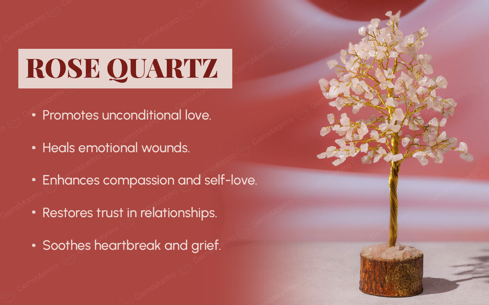 Large Rose-quartz Crystal Tree