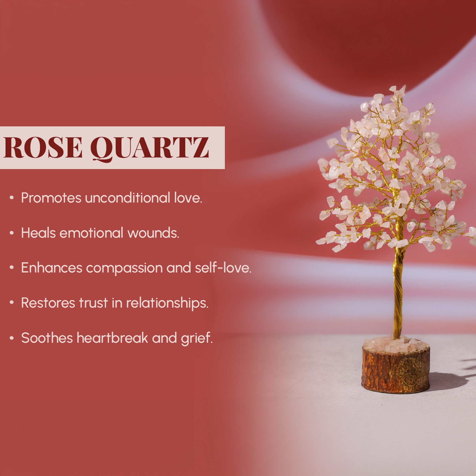 Rose Quartz Crystal Tree – Large, for Vastu