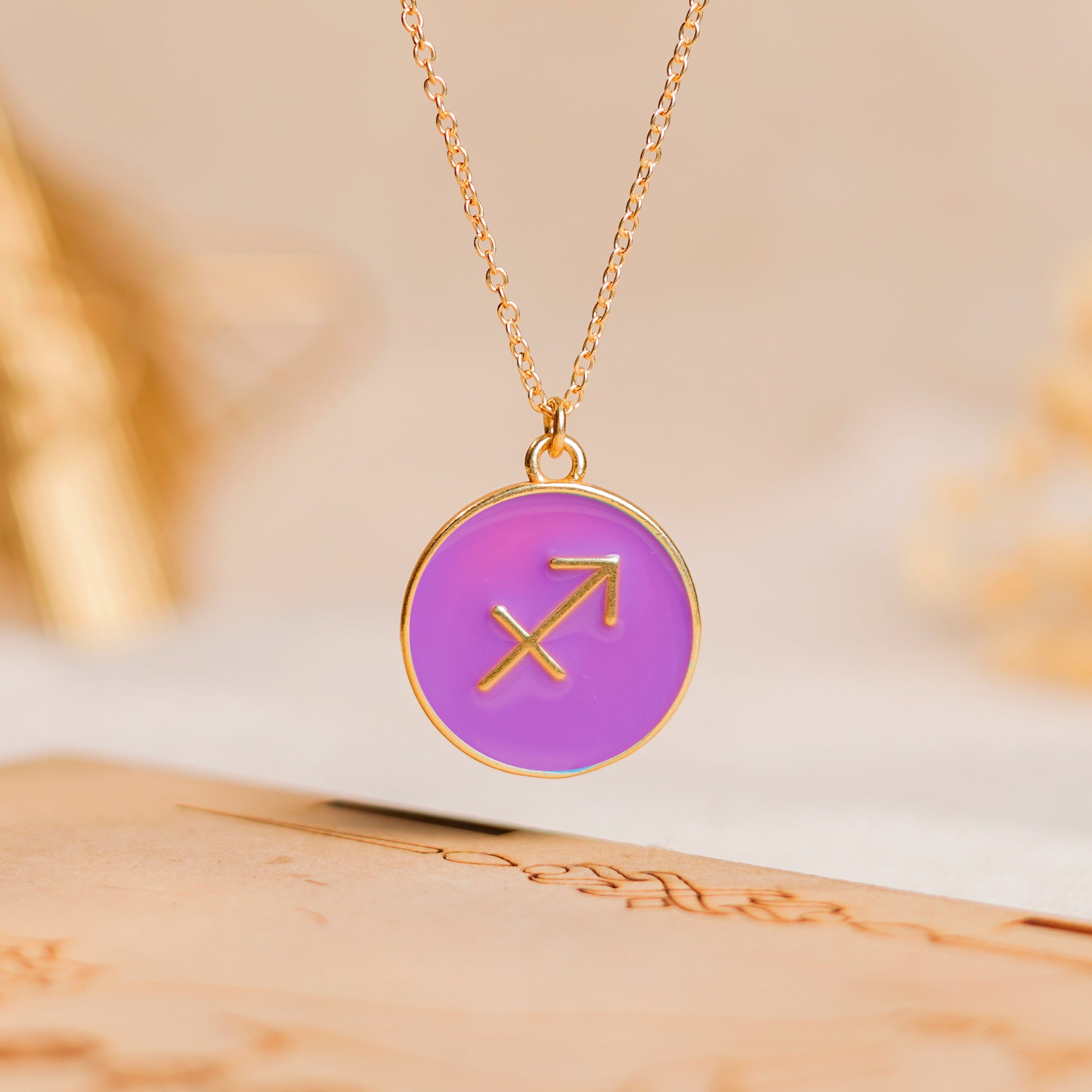sagittarius zodiac enamel coin pendant