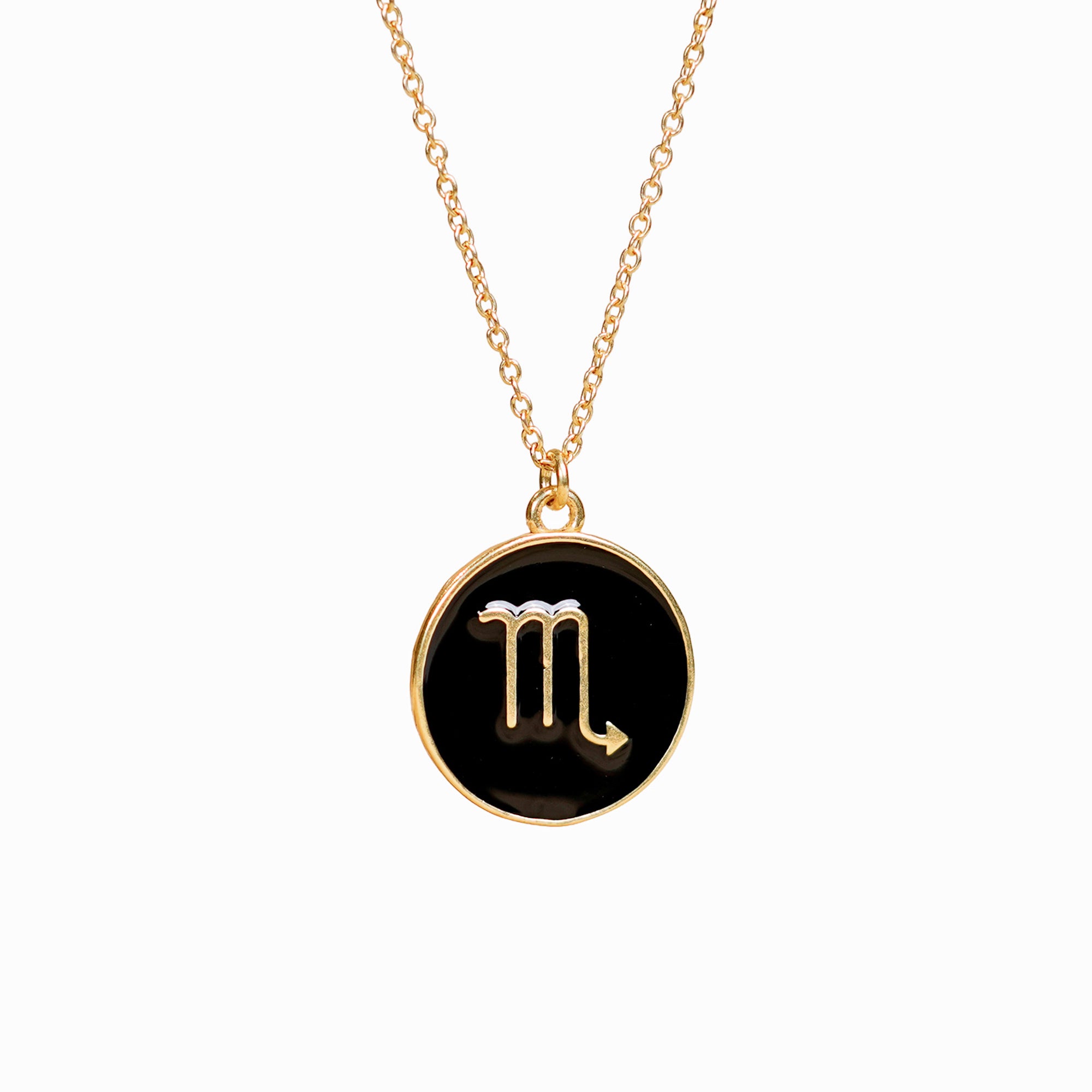 scorpio zodiac enamel coin pendant
