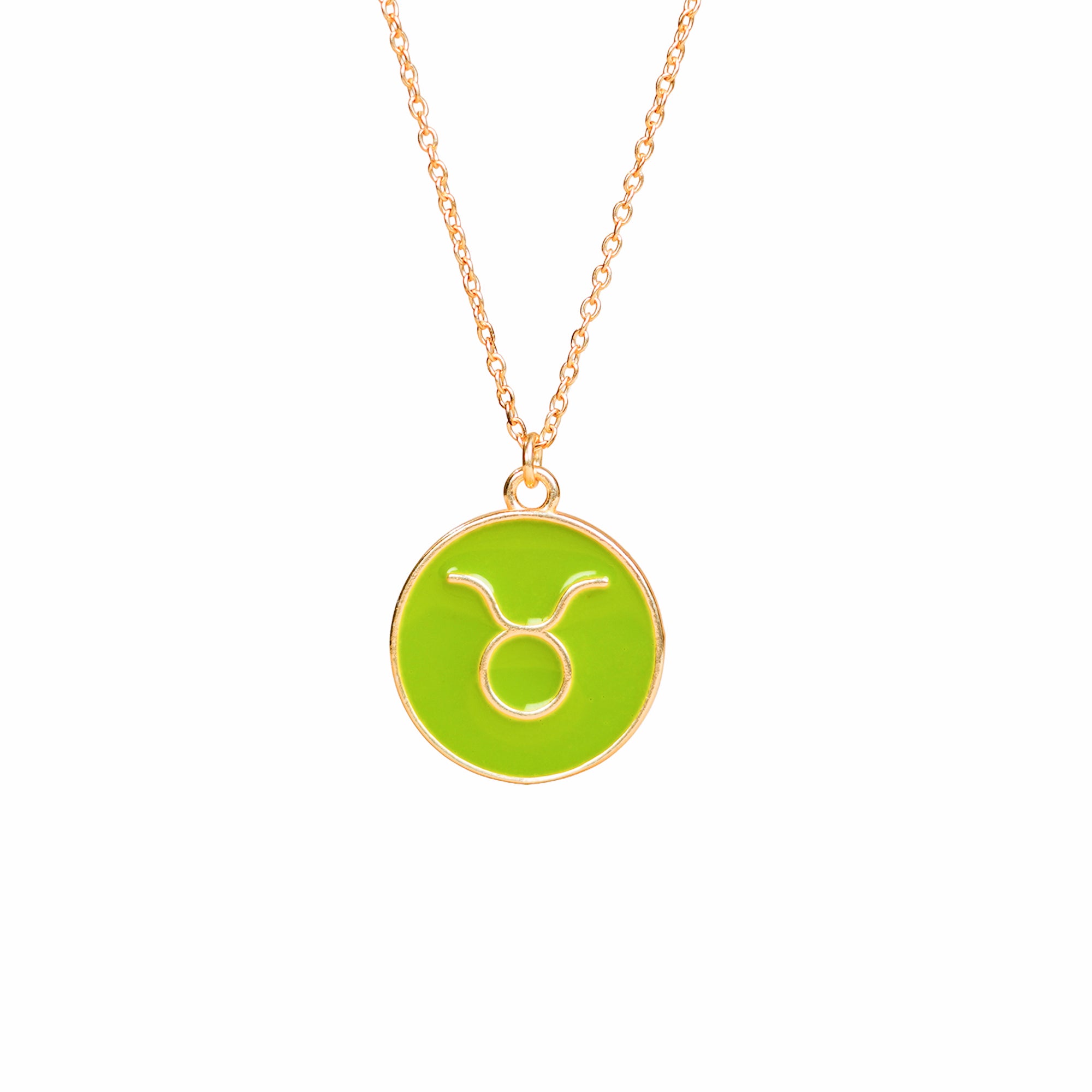 taurus zodiac enamel coin pendant