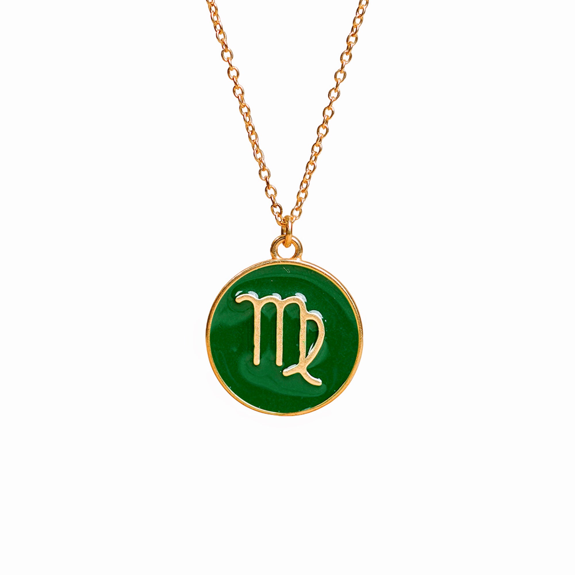 virgo zodiac enamel coin pendant