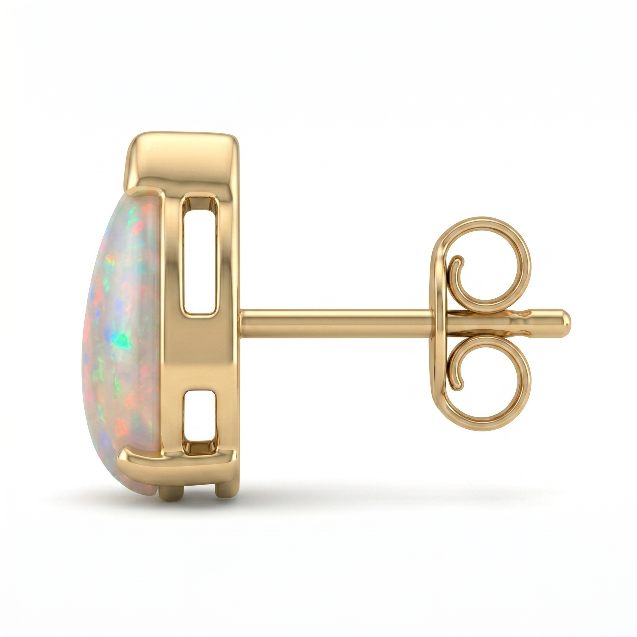 Cushion Blue Opal Hinged Clip Drop Earrings