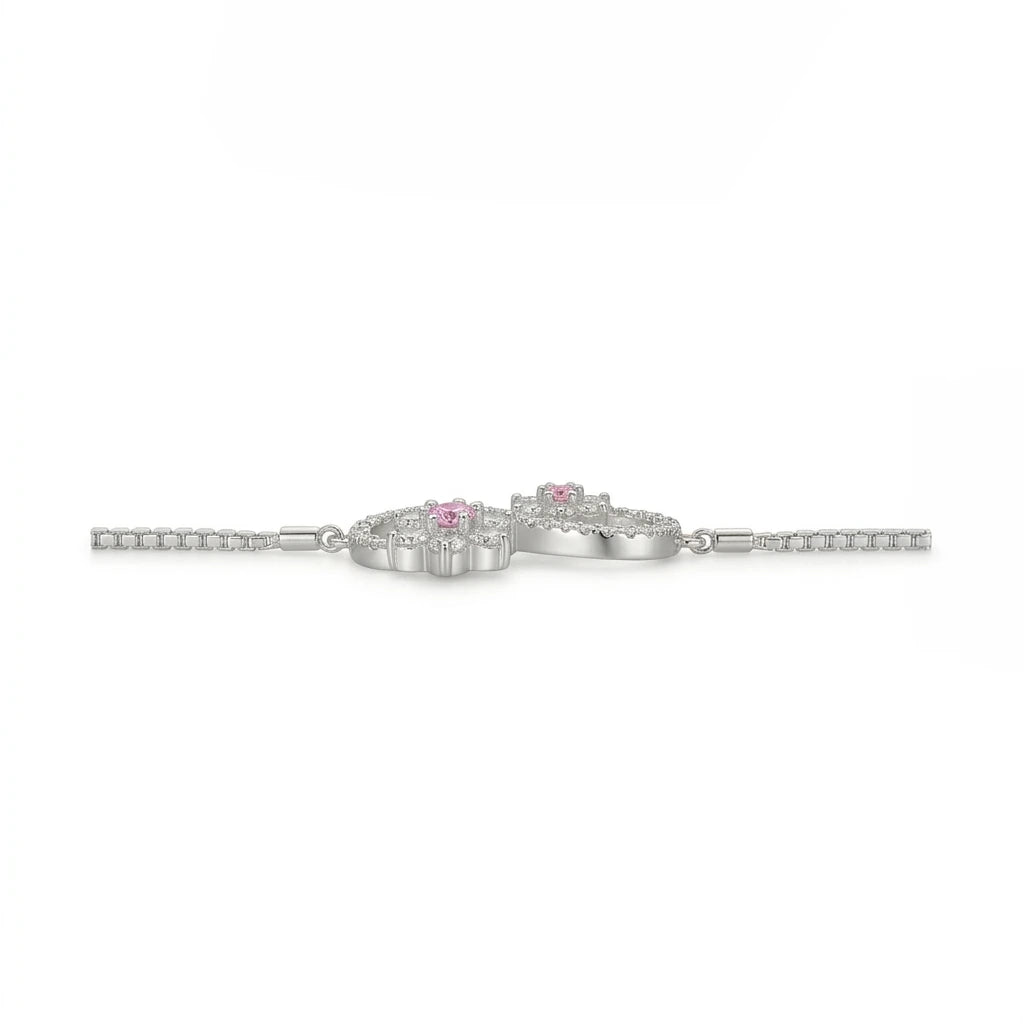 Infinity Flower Silver Bracelet