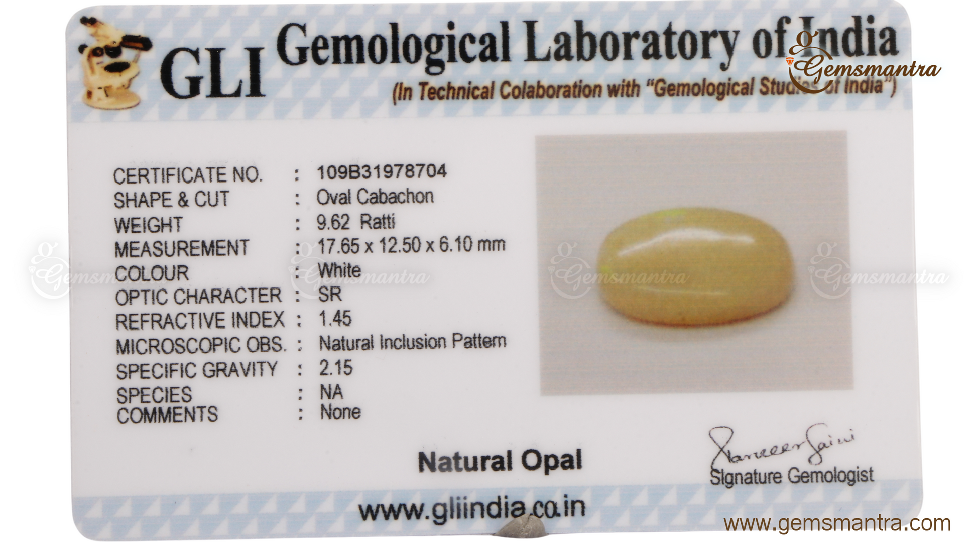 Opal Luxury (9.62 Ratti)-Gemsmantra-best-online-gems-shop-in-india